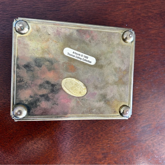 Angel Trinket/Jewellery Box Foiled Brass Stained Glass Thomas Cathey - Picture 6 of 8